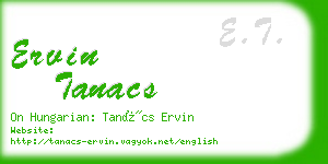 ervin tanacs business card